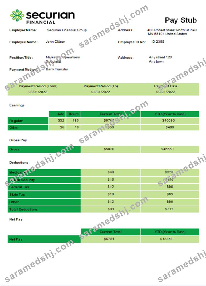 USA insurance company employee sheet
